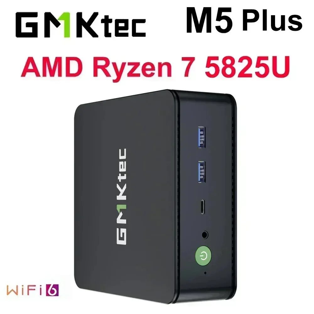 GMKtec M5 Plus AMD Ryzen 7 5825U Mini PC Windows 11 DDR4 3200Mhz 16GB 500GB SSD WIFI6 BT5.2 Desktop Mini Computer