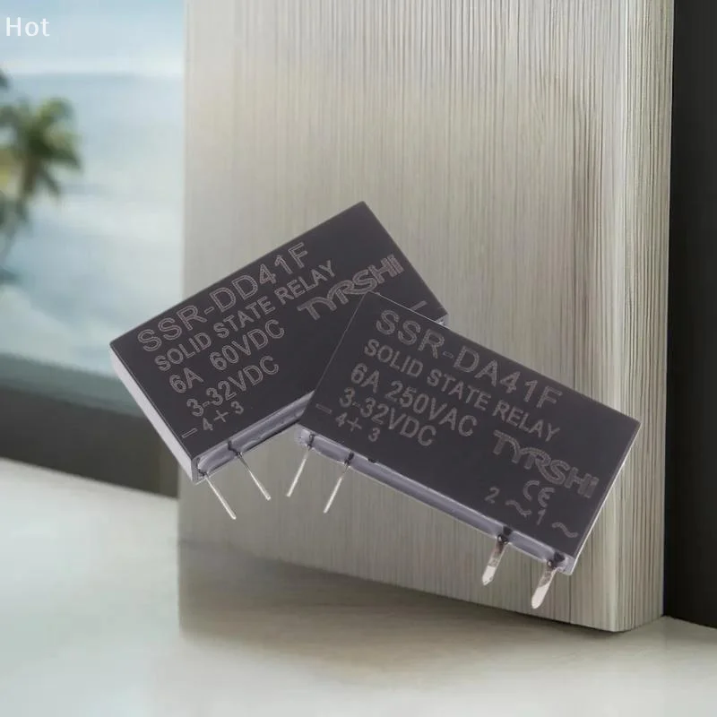 SSR-41FDD/41FDA Slim Relay Module: DIN Rail Compatible, DC to DC Non-contact Mini Relay 6A Solid State Relays 3-32VDC
