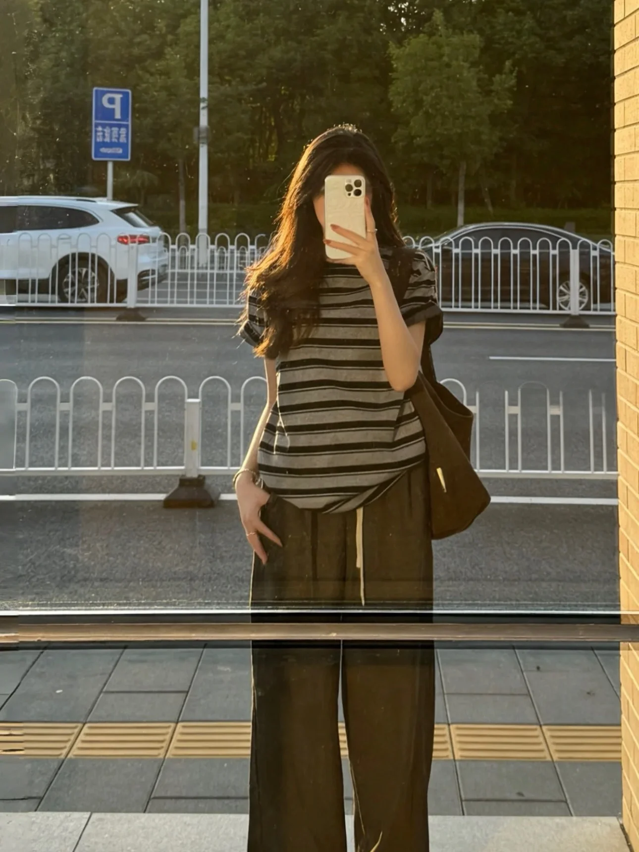 Retro American Color Block Stripe Short Sleeve Women's T-shirt Summer Casual Loose Korean Style Half Sleeve Top