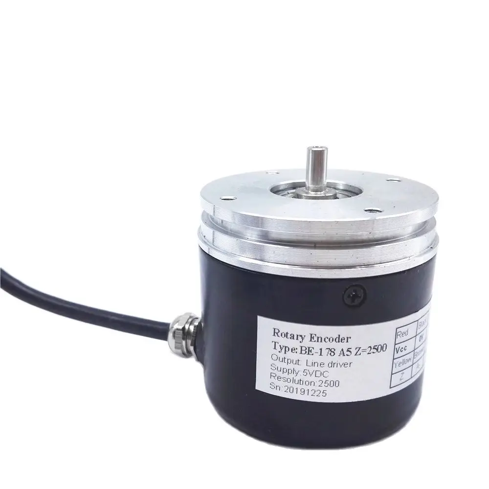 

New Photoelectric Rotary Encoder BE-178 A5 2500 Pulse 5mm Shaft Line Driver Output Programmable Sensor 5V DC