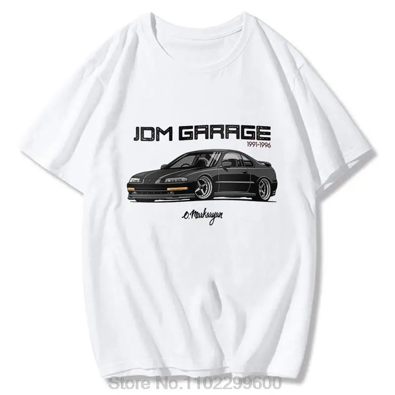 JDM Shirt Men T-shirt CRX Initial D Anime Print Japan Car Print Streetwear Cotton Vintage O-Neck Summer Casual Harajuku Tees