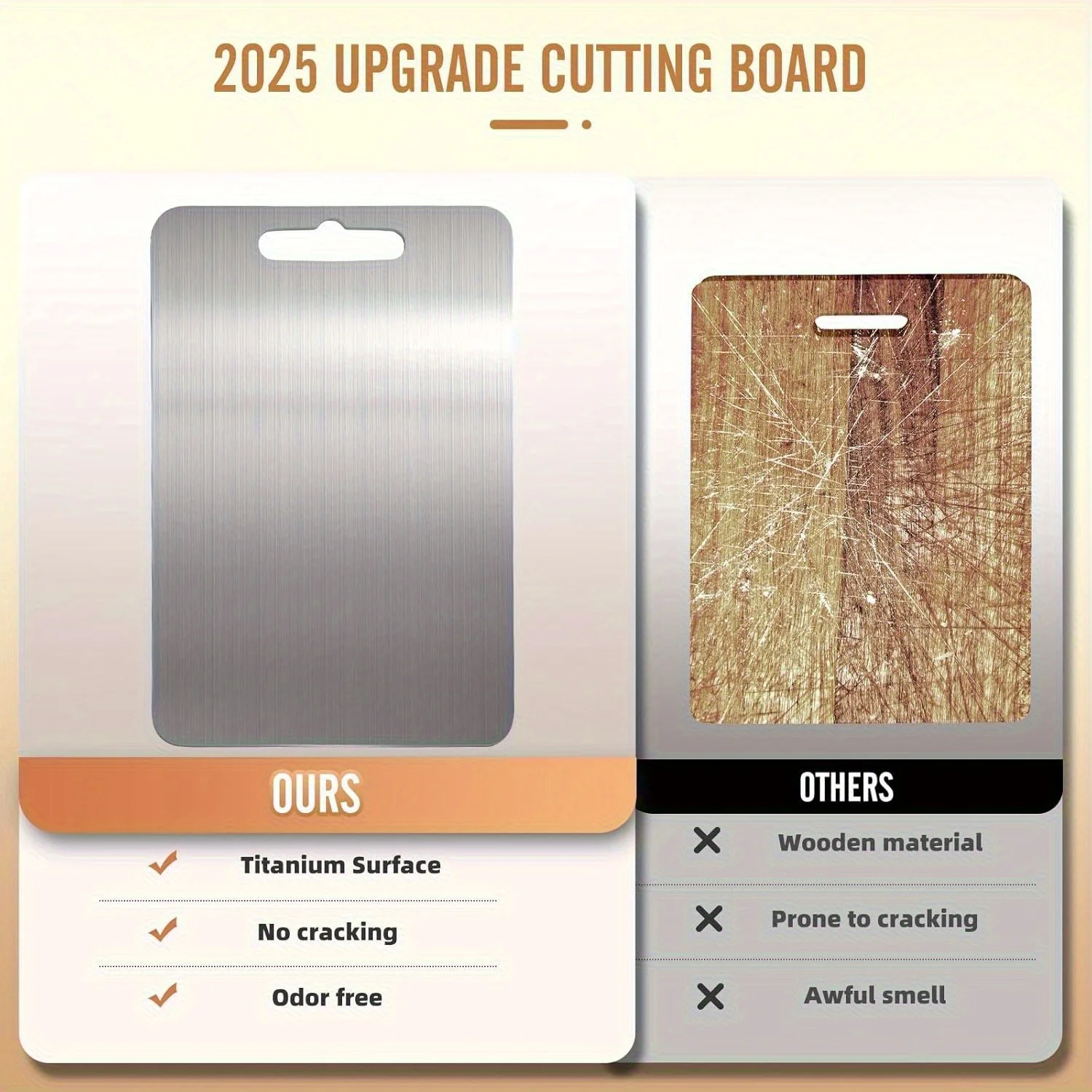 Anti-Mold Anti-Bacterial Chopping Board, German Stainless Steel Heavy Duty Cutting Board, Large Non-Slip Kitchen Cutting Mat