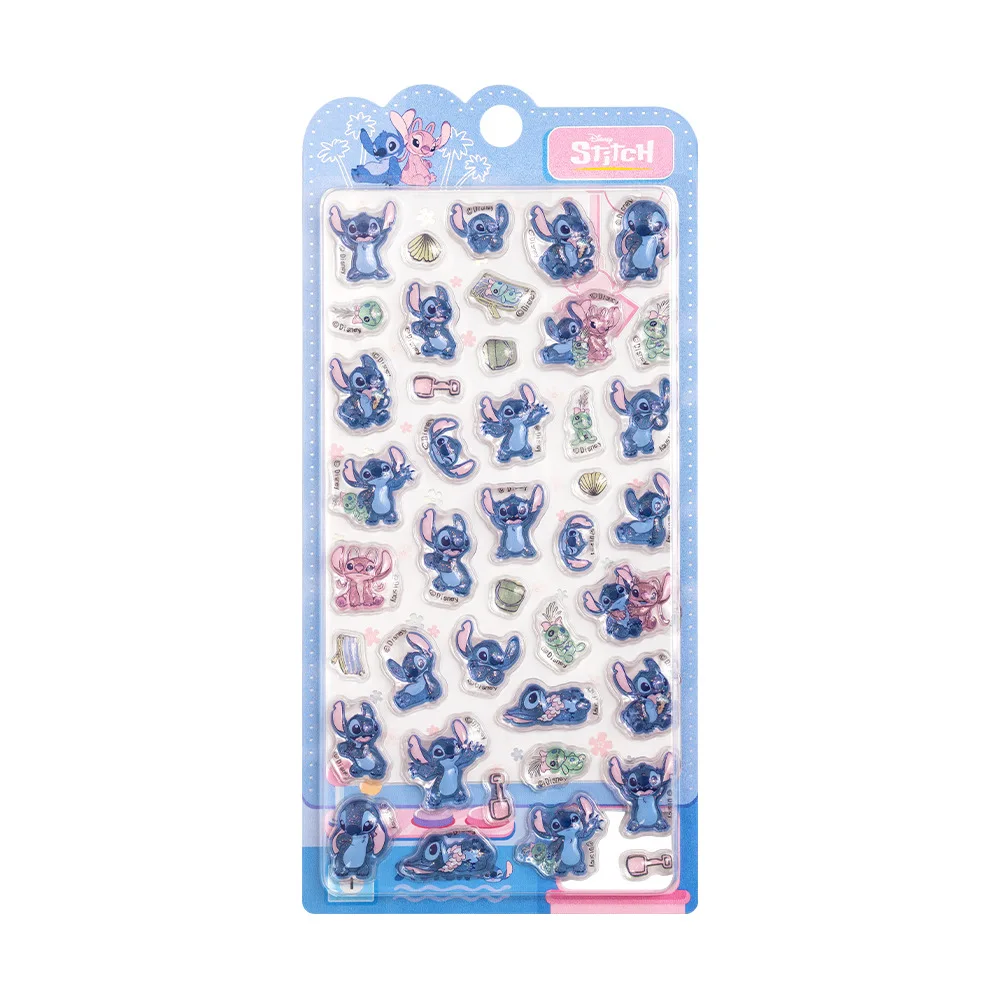 Disney Stitch 3D Lenticular Sticker Cartoon Animal Crystal Phone Case Goo Card Decoration Sticker Perfect Birthday Gift