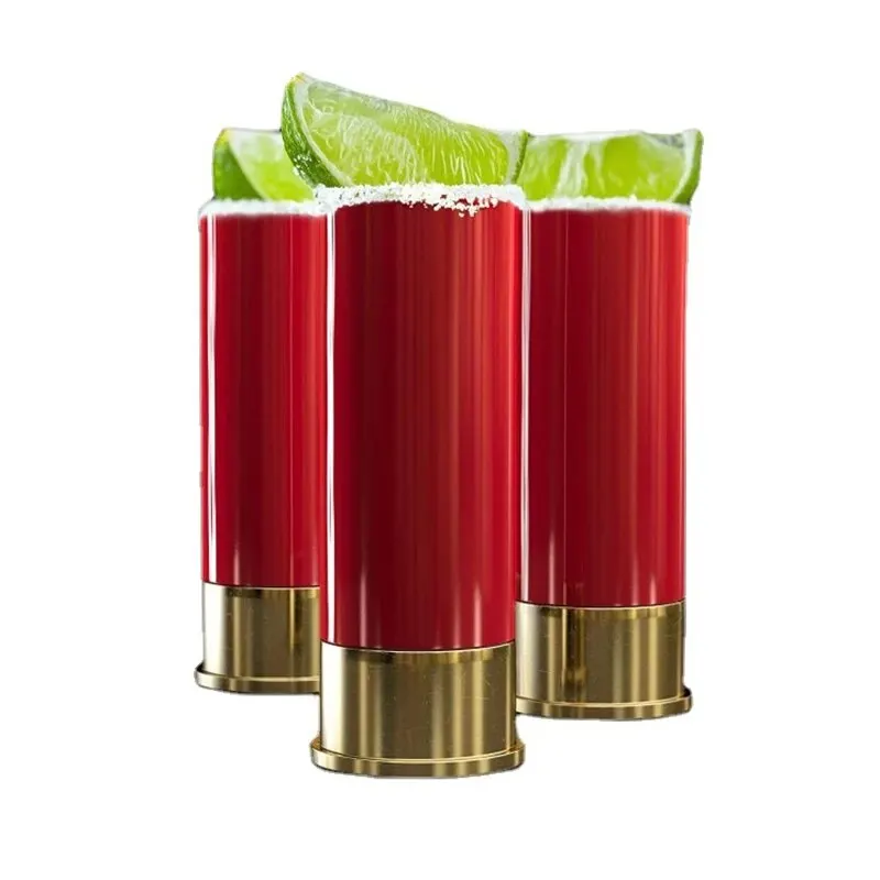 F2 4 teile/satz Kunststoff 12 Gauge Schnaps glas Trinkbecher Bar Gläser Geschenk Trinkbecher Set für Männer Schnaps glas Tequila Lippenstift Tasse