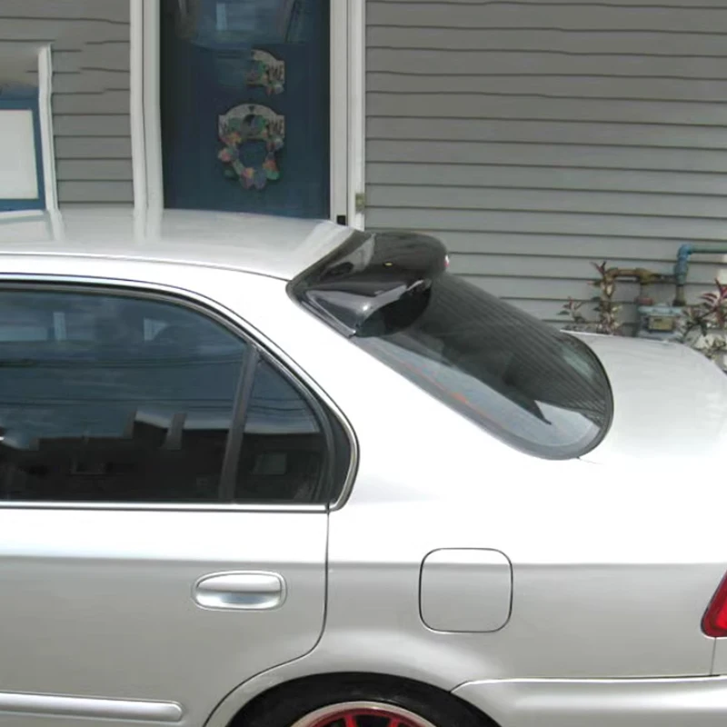For 1996-2000 Honda Civic Ek3 Rear Window Roof Spoiler Wings ABS Material Black Car Tuning Parts Body Kit Decorative Accessories view 4