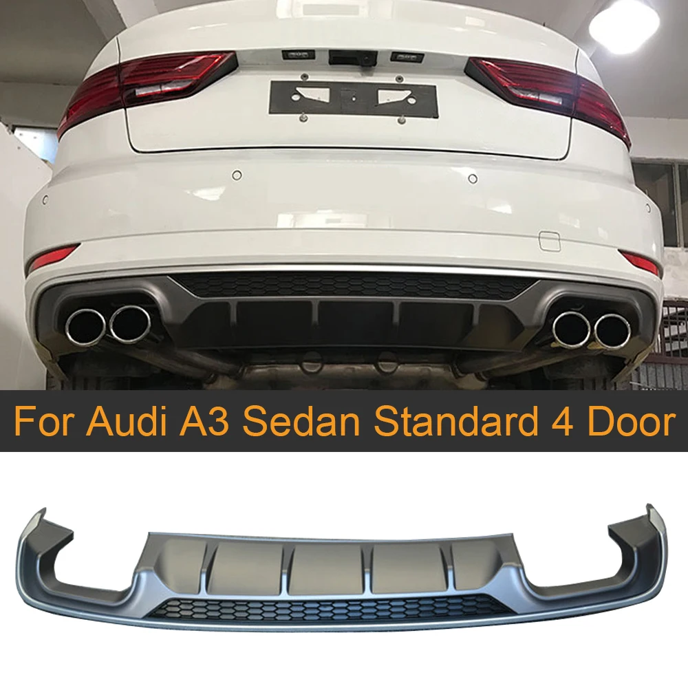 Car Rear Bumper Diffuser for Audi A3 Sedan Standard 4 Door 2017-2019 PP Rear Diffuser Lip Spoiler Non for S3