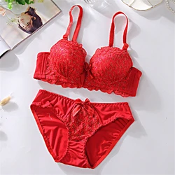 Fashionable and sparkling girl sexy women's bra set wholesale bow tie women's underwear without steel ring bra set