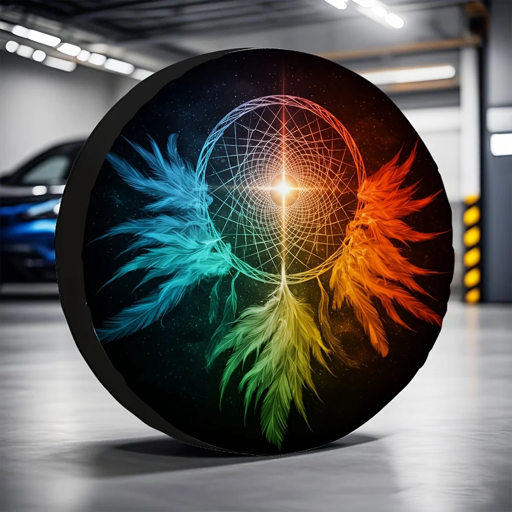 1pc, Popular Tire Covers Star Dream Catcher Versatile Polyester Fabric,Without Electricity Camping Applies To Mall Parking Lots