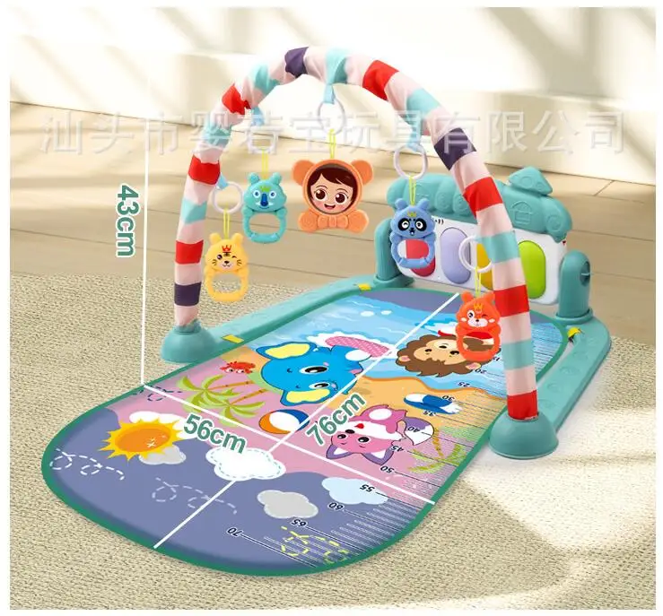 0-36M Baby Fitness Stand Baby Music Sports Pad Crawling Blanket Pedal Piano Game Baby Foot Piano Newborn Toy Excluding batteries