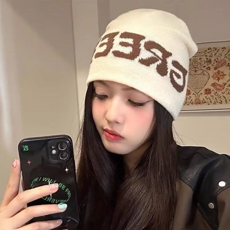 

652F InsStyle Skull Hat Boys Girl Hiphop Beanie Hat Pilling Resistant Jacquard Hats