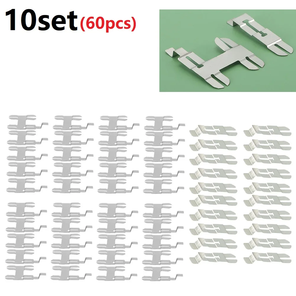 Nickel Sheets Nickel Plating Strip Lithium Batteries 10set(total 60pcs) 37.8*26.5mm Nickel-plated Steel Silver