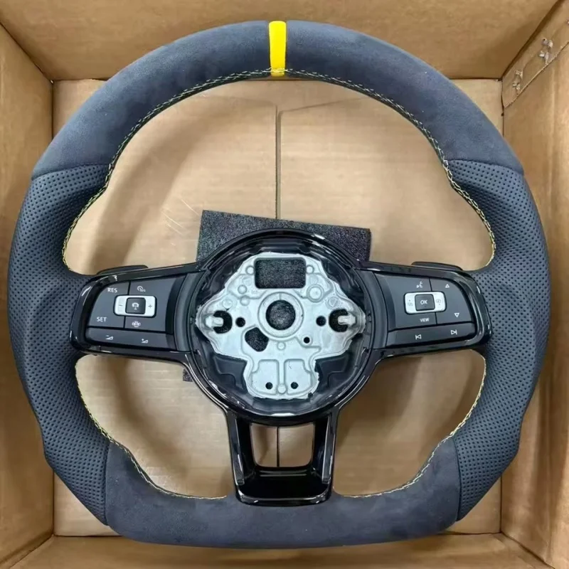 Customized Suede Car Steering Wheel For Volkswagen Golf 5 6 7 R MK5 MK6 MK7 MK7.5 GTI Polo Passat CC B8 Steering Wheel