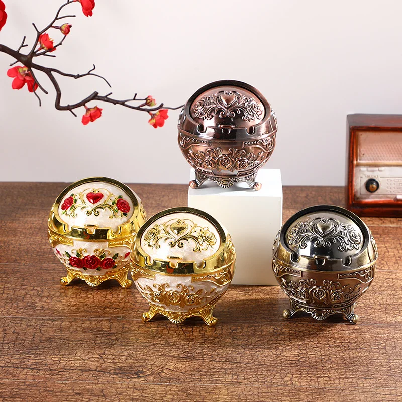 High-end hotel front desk ashtray creative light luxury exquisite relief ornament home living room office ashtray