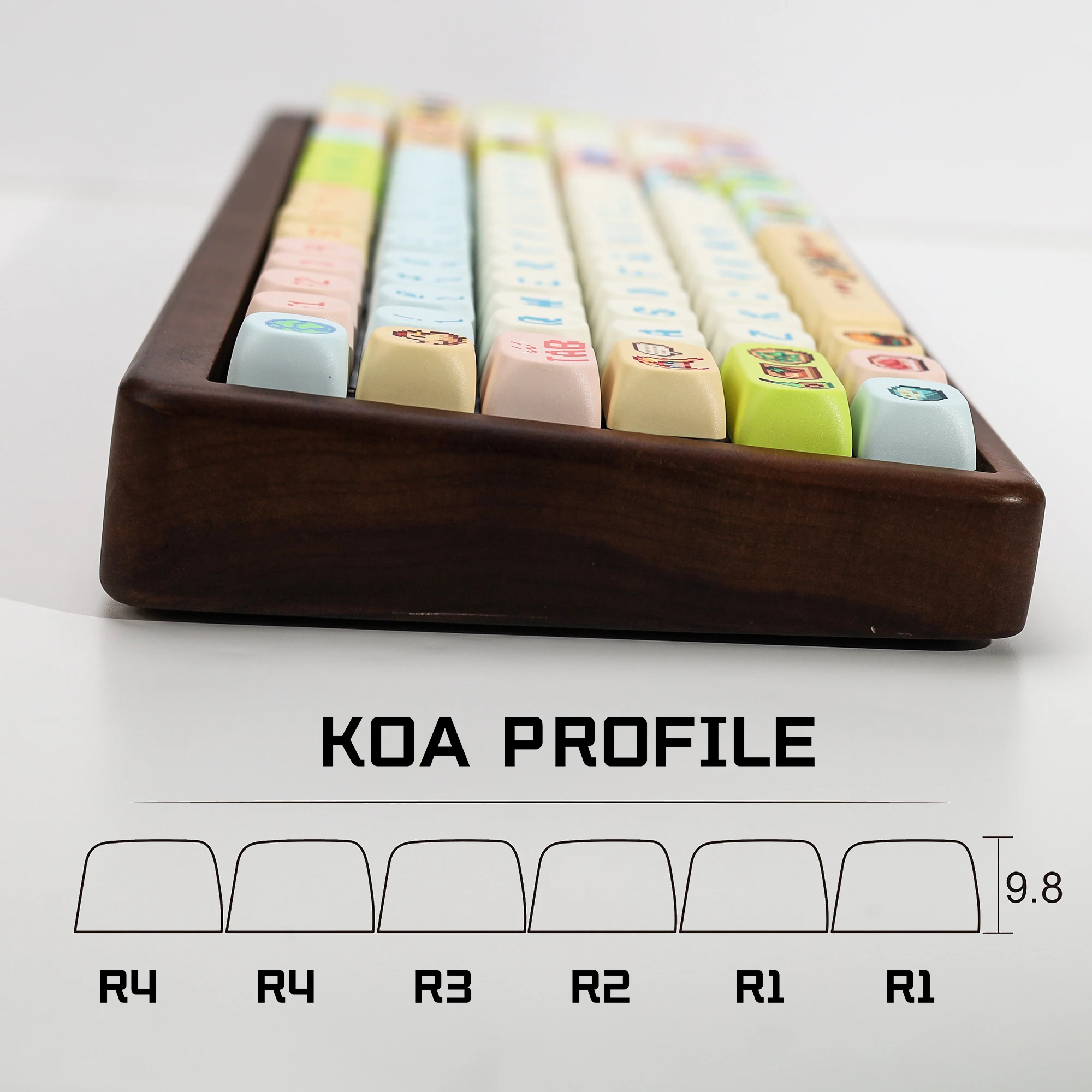 KBDiy Stardew Valley Themen-Keycaps Niedliche Anime Retro PBT KOA MOA Profil Alice ISO Tastenkappen Maßanfertigung für 60% Gamer Mechanische Tastatur – Detail 2