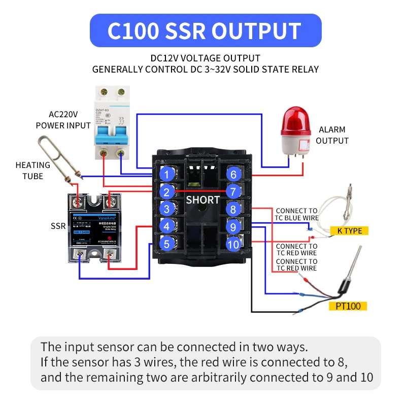 Digital PID Temperature Controller Rex-C100 output thermostat K type Temperature 0-400℃ rex c100 Temp Thermoregulator 85-265vac