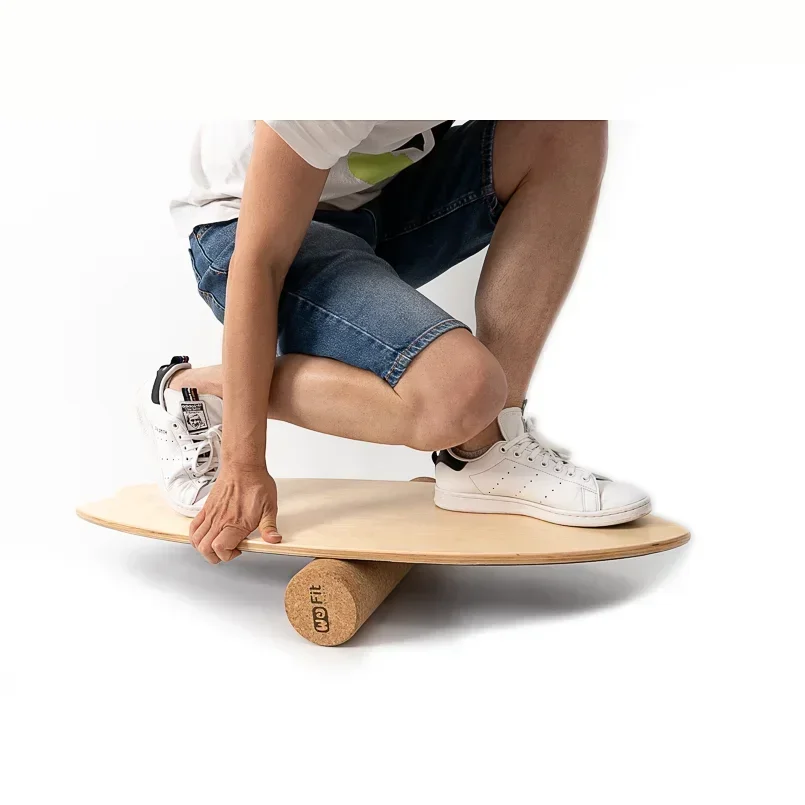 

Wholesale Eco-friendly Core Balance and Waist Training Board Exercise Fitness Wooden Cork Balance Roller Board