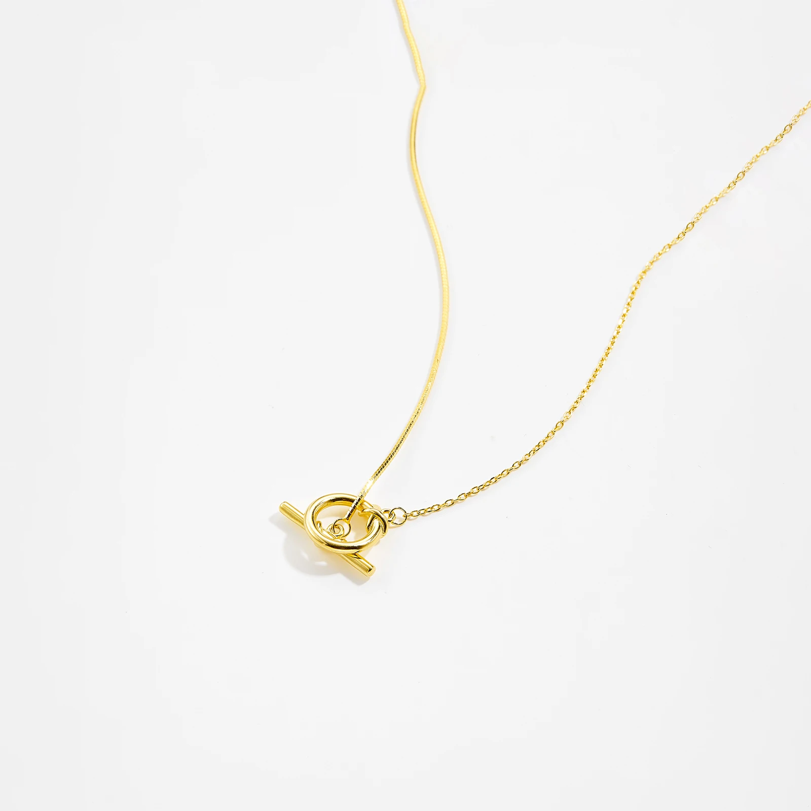 

VEWANT Women 925 Sterling Silver Circle Bar Pendant Long Chain Necklace Choker 2025 New Fine Minimalist Vintage Gift Jewelry