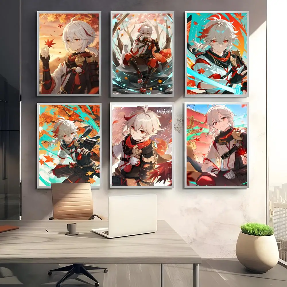 Calm Poetic K-Kaedehara K-Kazuha G-Genshin Impact Poster Sticky Waterproof Coffee House Bar Room Wall Decor Gift