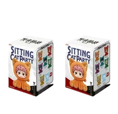 Nieuwe EAKI Jujutsu Kaisen Seizoen 2 Zittende Kat Party Pluche Hanger Blind Box Trendy Verzamelbaar Speelgoed Verjaardagscadeau voor Anime Liefhebbers
