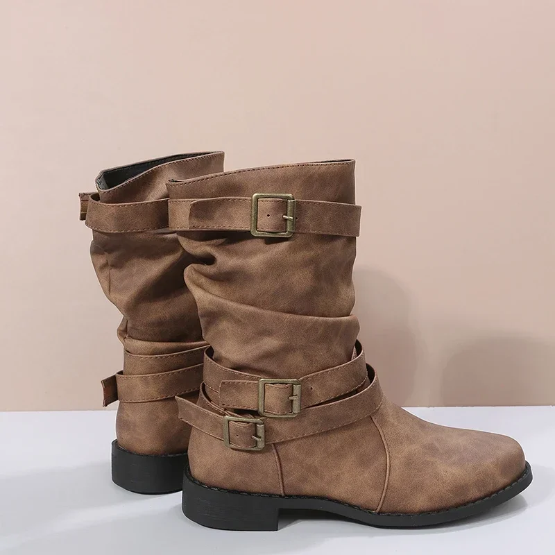 Women's Boots European American Style 2023 Autumn/winter New Release Heel Roughheel Women's Boots Amazon Trade Medium Wholesale