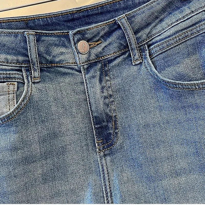 กางเกงยีนส์ทรงตรงผู้หญิง สไตล์ชาติพันธุ์ ปักลายใหม่ ฤดูใบไม้ผลิ ฤดูใบไม้ร่วง 2025 ทรงหลวม ใส่สบาย ดูดี มีสไตล์