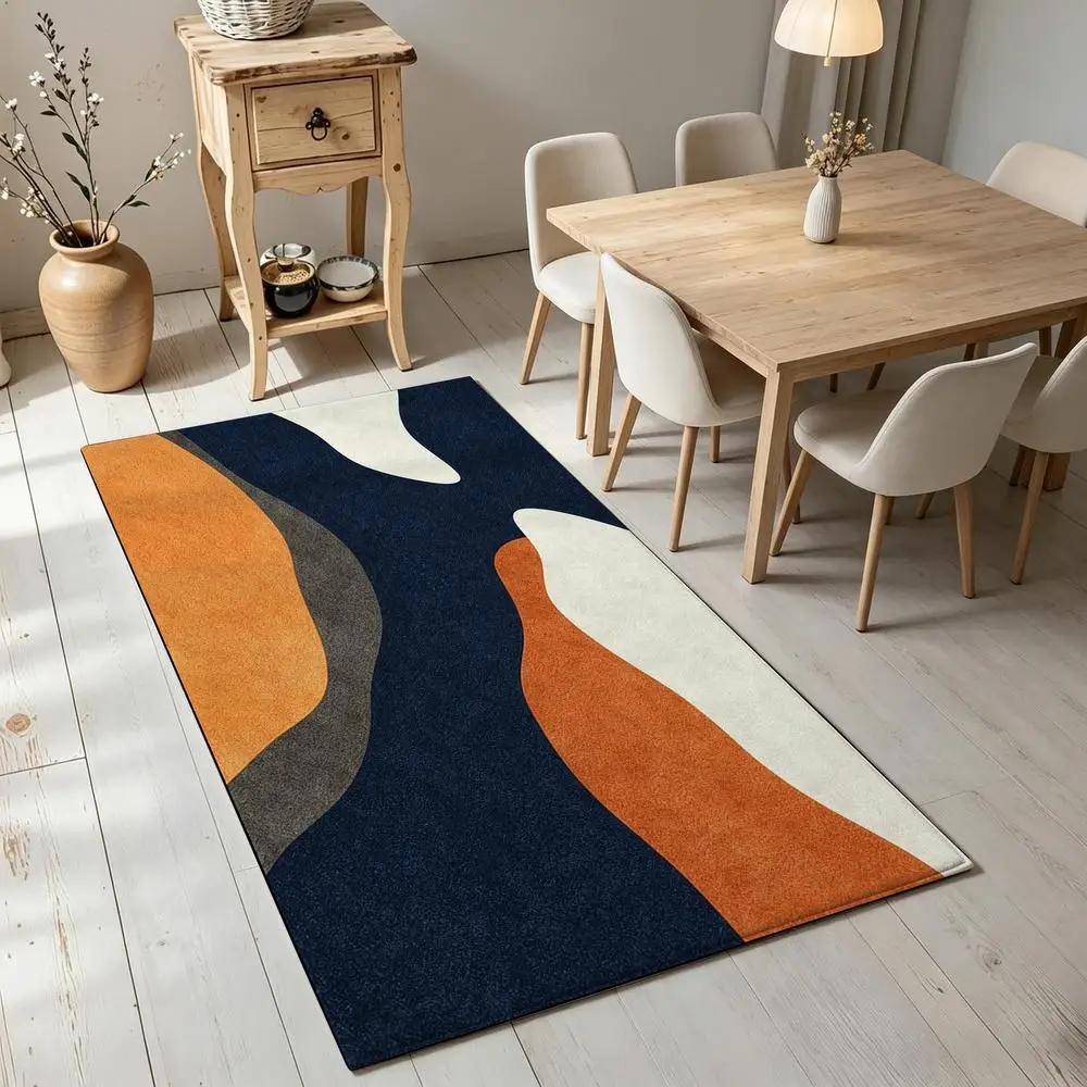 2D 1 Piece Abstract Modern Soft Comfortable Easy to Clean Machine Washable Indoor Rug Suitable for Under Dining Table, Living Room Sofa, Bedroom Bed, Entryway Hall, Home Office, Rustic Home Decoration