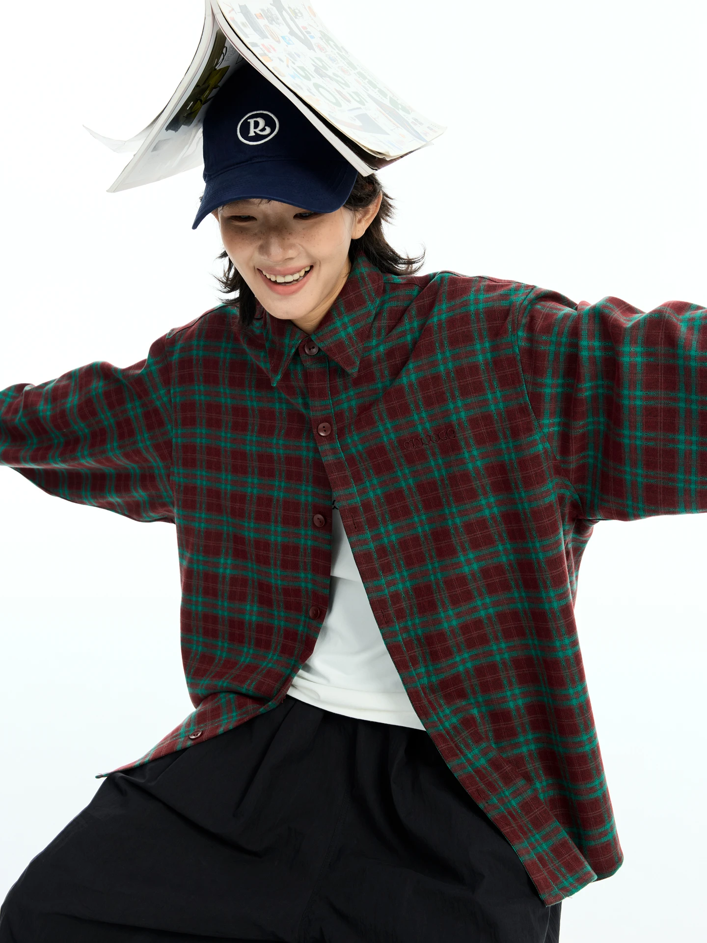 

Chic Pure Cotton Long Sve Plaid irt Loose Casual Versatile Couple irt Vintage Color Blo Design Comfortable Women's S...