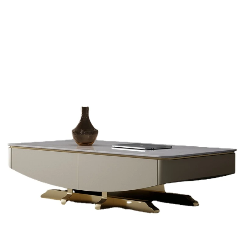 GZ-22 Mild Luxury Marble Stone Endtable Villa Living Room High-End Furniture Natural Luxury Stone Endtable TV Cabinet Unit