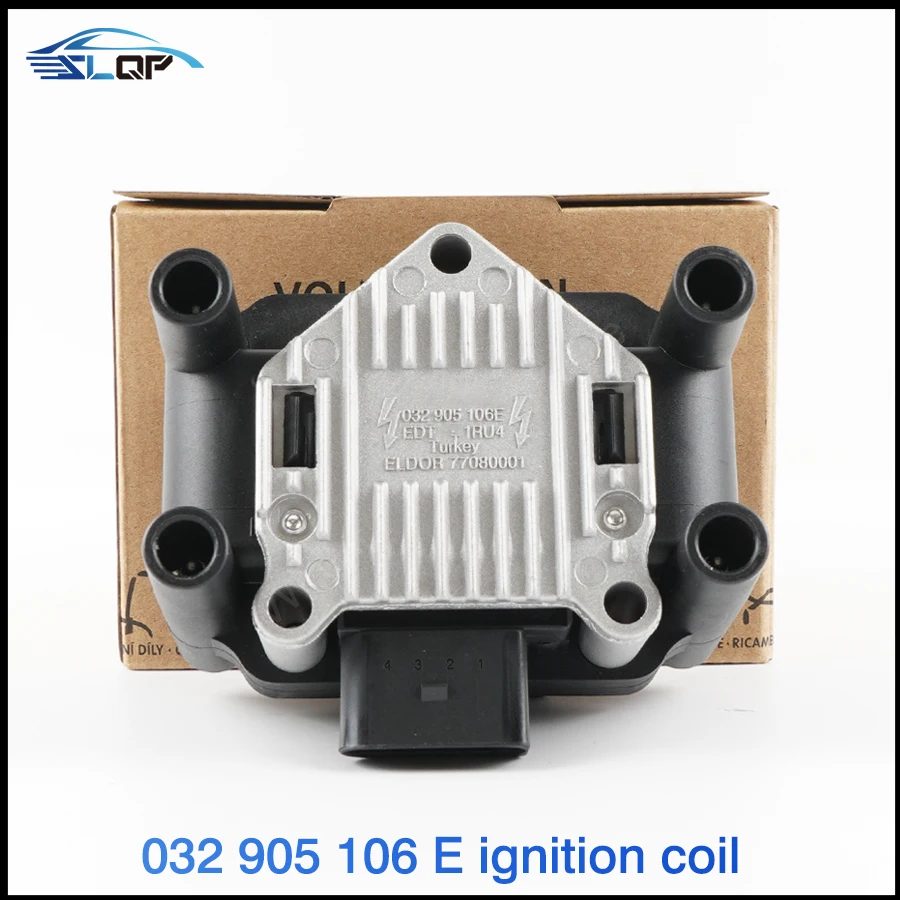 032905106E High Quality Ignition Coil Pack for Jetta Beetle Golf POLO Caddy Passat Bora For A1 A3 A4 Skoda 032 905 106 B