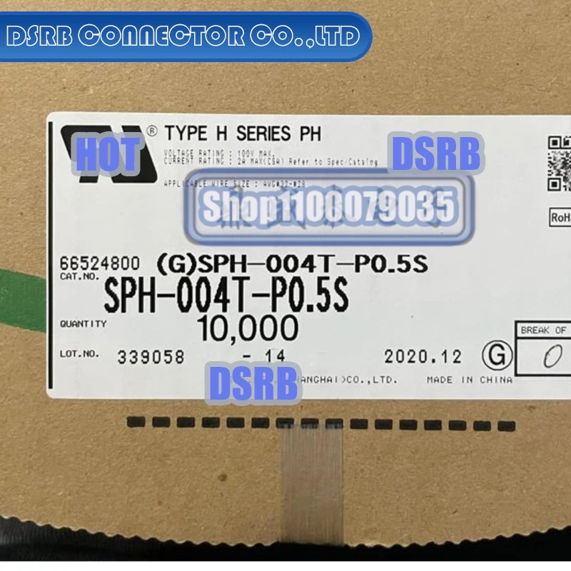 

100pcs/lot SPH-004T-P0.5S Terminal Wire gauge 28-32AWG 100% New and Original