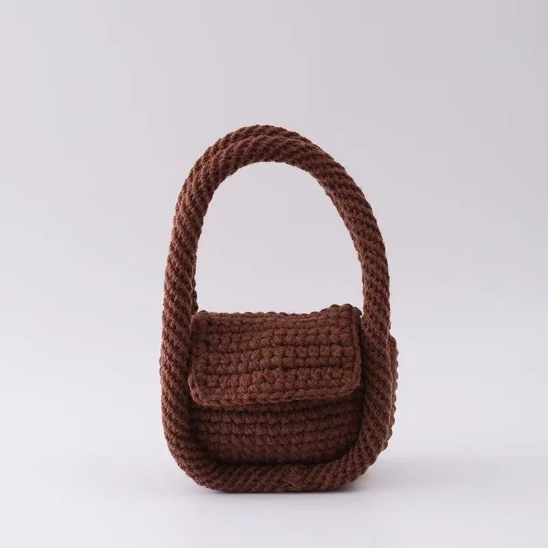 Children's Knitted Small Bag Autumn and Winter Trendy Child Hand-Held Handmade Wool Coin Purse