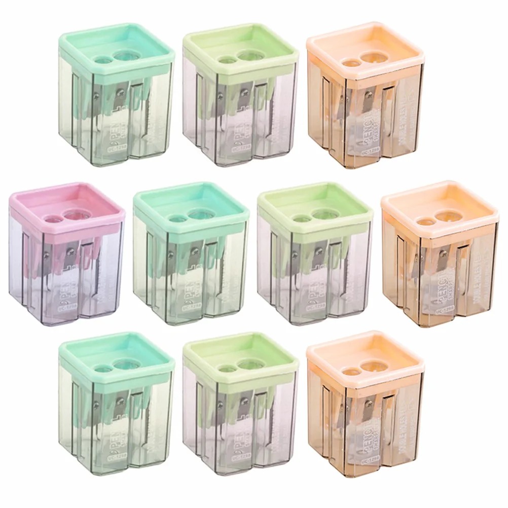 

12Pcs Manual Pencil Sharpeners Compact Lightweight Sharpener with Dual Holes for Fine Or Thick Tips Student Stationery Tools