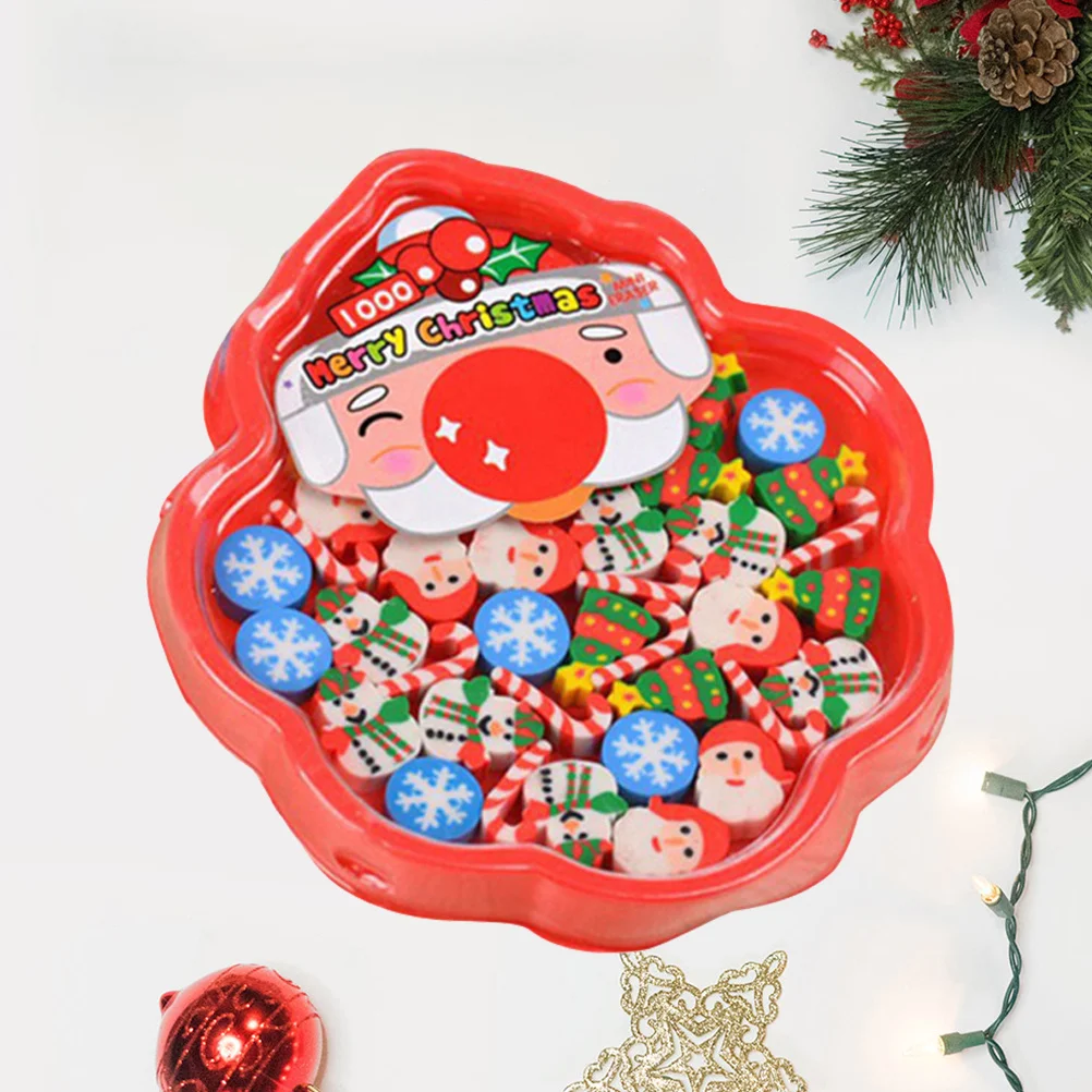 محايات عيد الميلاد على شكل سانتا كلوز، محايات قلم رصاص ملونة زاهية ومبتكرة، مستلزمات مدرسية، هدايا عيد الميلاد