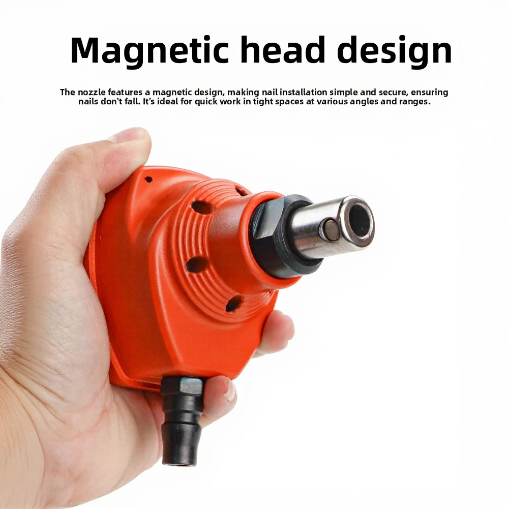 Pneumatic FORMini Handheld Tool for Carpentry: One-Handed Nail Driving Device with Trigger Activation and Nail Retention