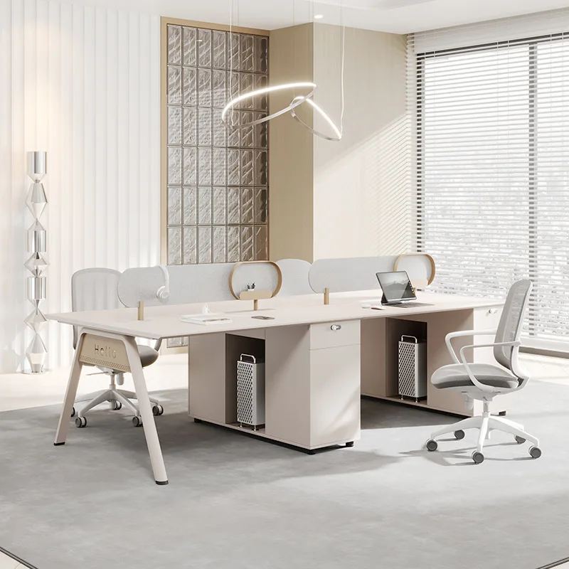 

ec-company sedentary office desk white simple Modern Single staff Computer desk light luxury стол workshop furniture-