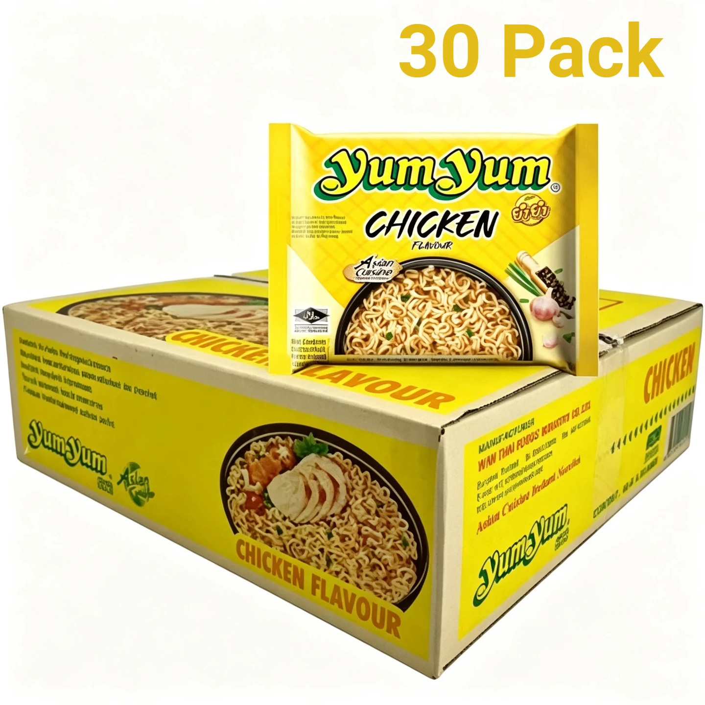 30 Packs Yum Yum Chicken Instantnudeln 30 ×60g,Genießen Sie Leckere, Asia-Nudeln mit Exotischen Gewürzen, Perfekt für Zuhause, Büro oder Unterwegs. Schnell und Einfach Zuzubereiten für Einzigartige Geschmackserlebnisse