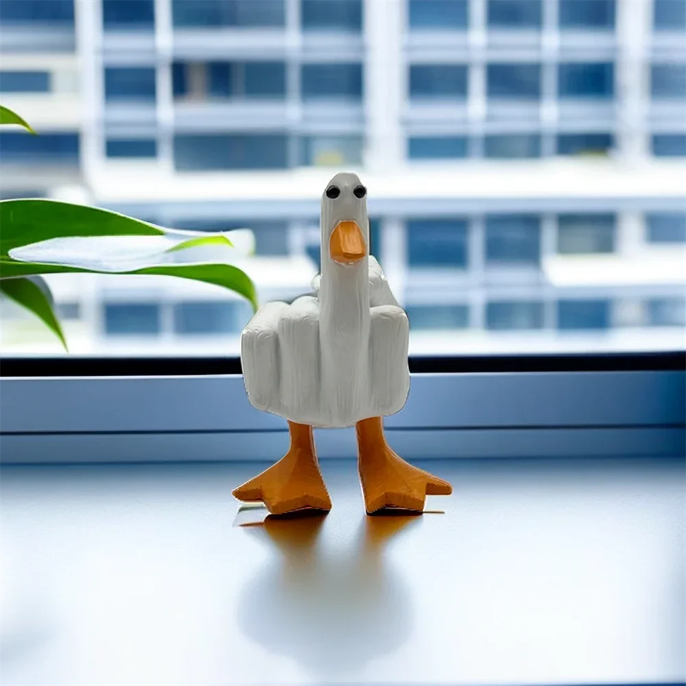 Middle Finger Duck You Figurine Middle Finger Desk Decor Funny Garden Decor Statues Figurines Ornaments for Home, Patio,Yard