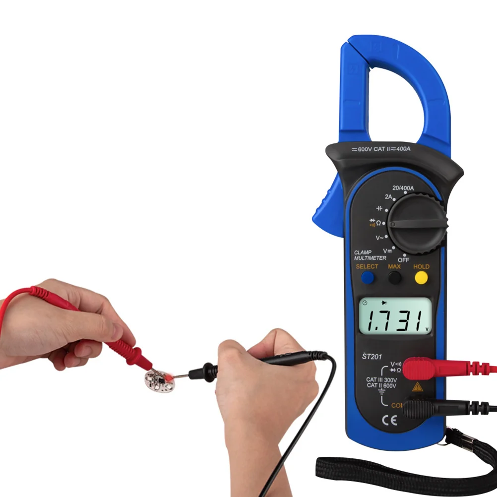 

ST201 Digital Clamp Multimeter Resistance Ohm Tester DC Clamp Ammeter Testers Voltmeter without (Red)