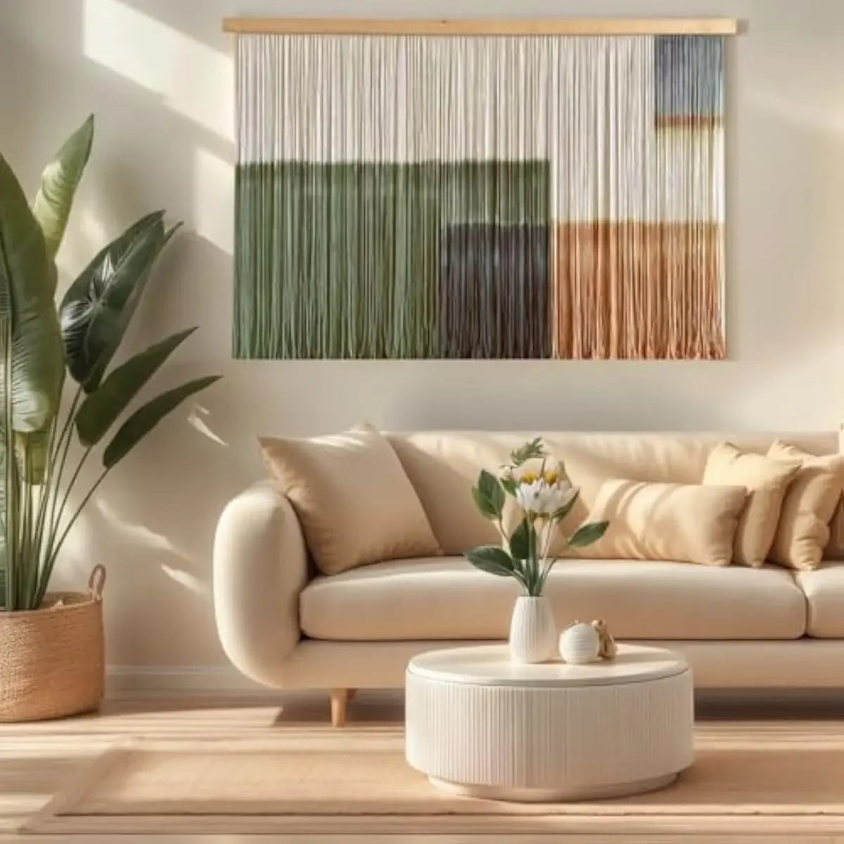 Handcrafted Cotton Macrame Tapestry Featuring Organic Dip-Dye Gradient Texture Boho Nordic Fusion Wall Art Ideal for Living Room