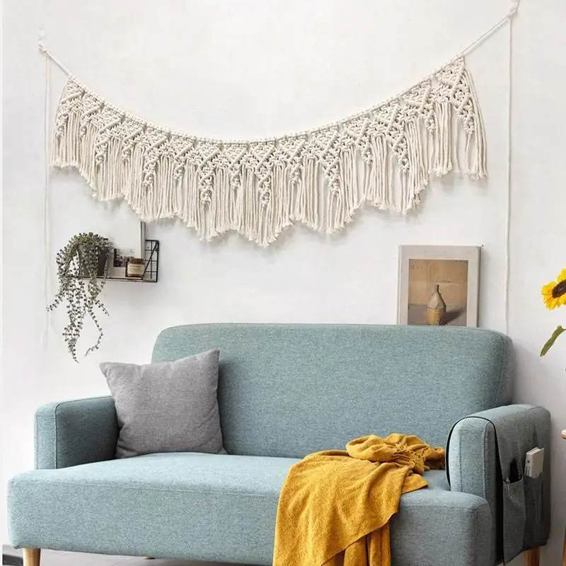 Macrame Wall Hanging Tapestry Hand Woven Macrame Tapestry Boho Decor Modern Boho Tapestry Wall Decor Macrame Banner Garland