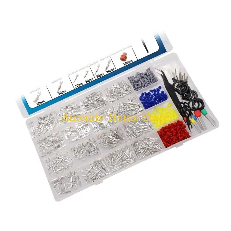 

F26C 720Pcs Electrical Pin Connectors Car Wire Terminals Connector Pin 1/1.5/1.8/2.2/2.8/3.5mm Automotive Pin Connector