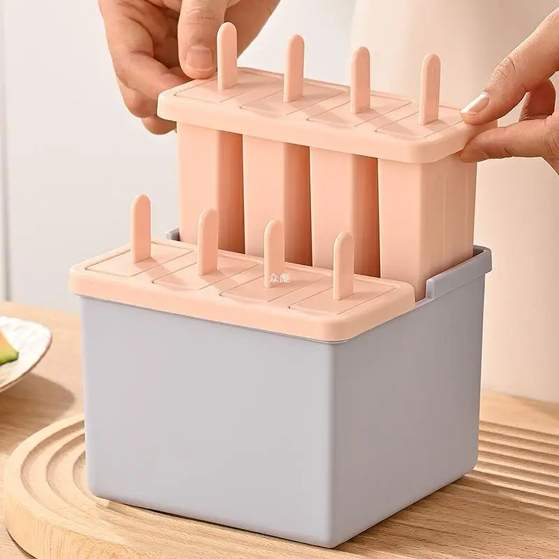 Popsicle/Sorbet Mold Food Grade Household Popsicle Making Frozen Ice Box Abrasive Tools with Lid Homemade Ice Cream Artifact