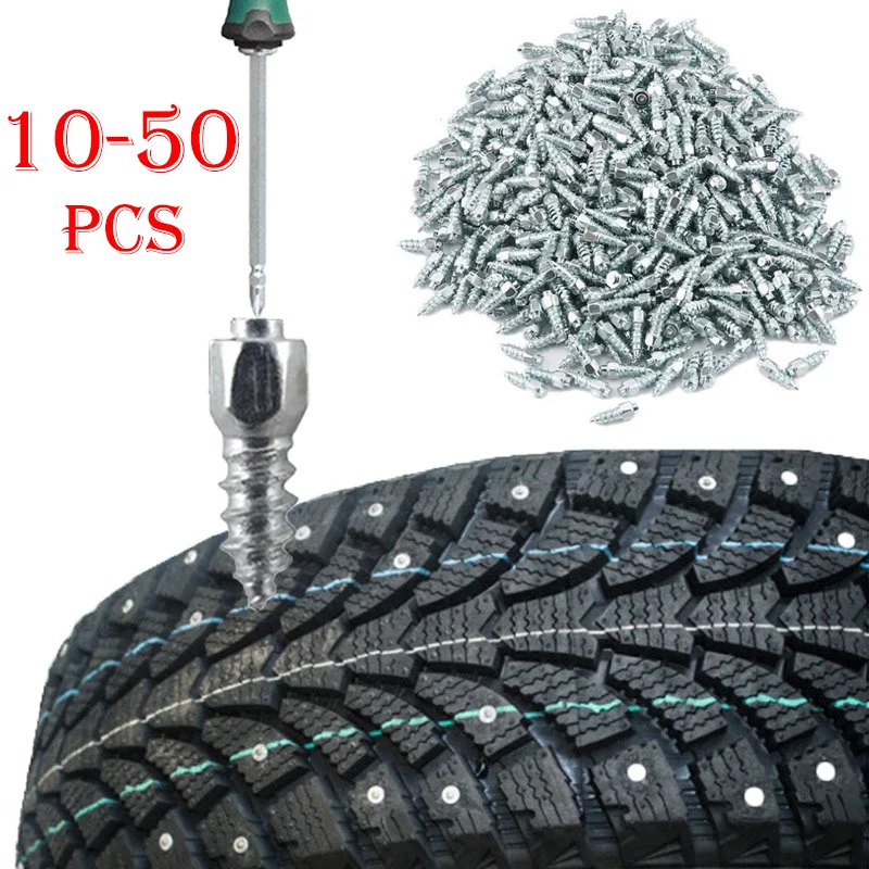 Motorcycle Anti-Slip Anti-Ice Screw Nails Winter Hot-selling 12mm Alloy Wheel Tyre Snow Spikes Set Auto Repair Accessories 10pcs