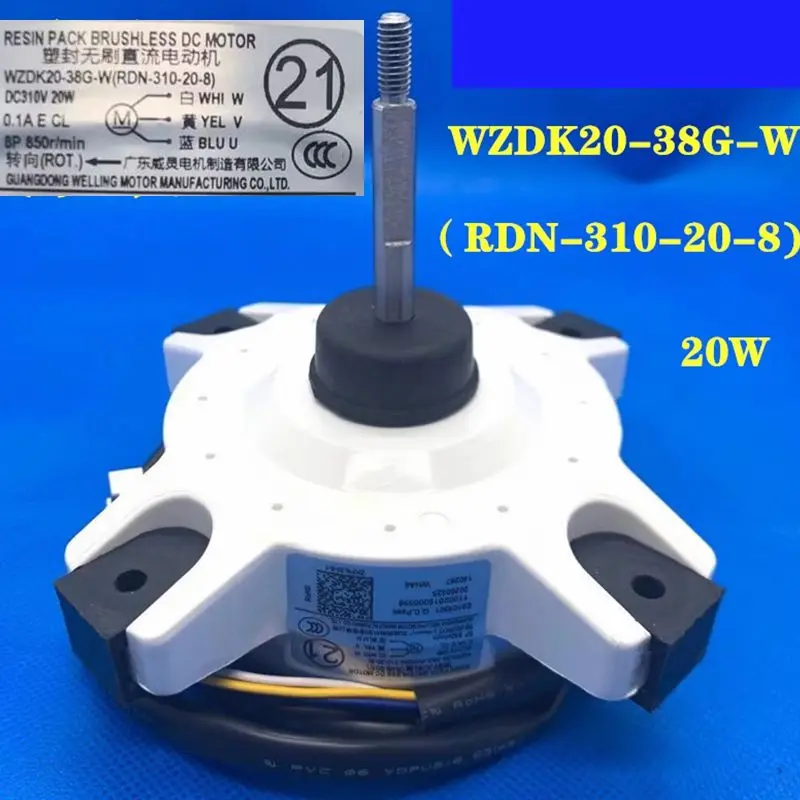 For Midea Air Conditioner Outdoor Unit DC Fan Motor WZDK20-38G-W DC310 20W RDN-310-20-8 Conditioning Parts