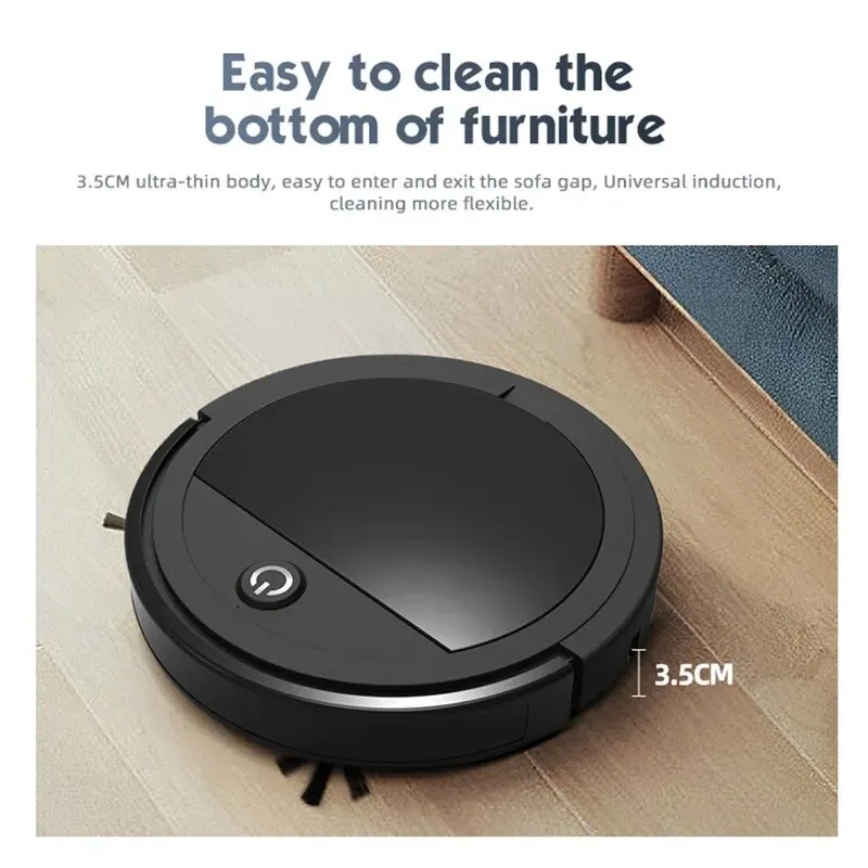 Intelligent Automatic Floor Sweeping Mopping Dust Cleaning 3 in 1 Robotic Vacuum Cleaner, Remote Control