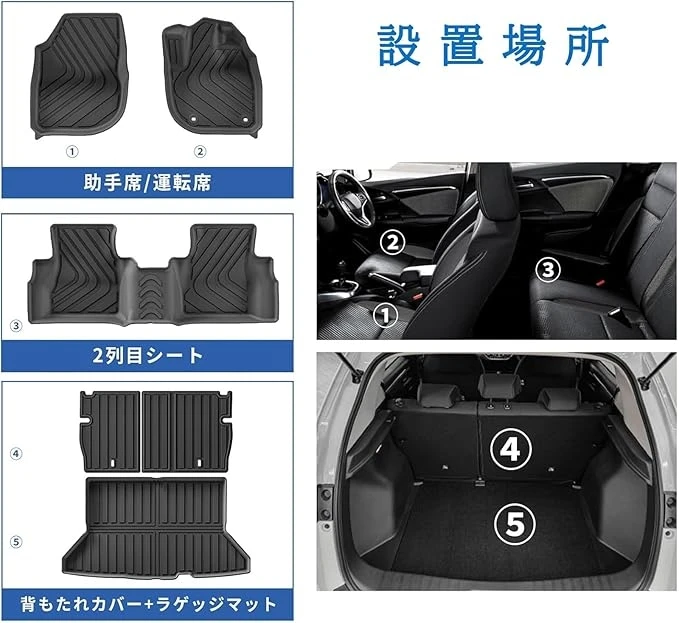RHD Fußmatten für Honda WR-V WRV 2025, Kofferraummatte, TPE, 3D, wasserdicht, schützend, Autozubehör – Detail 2
