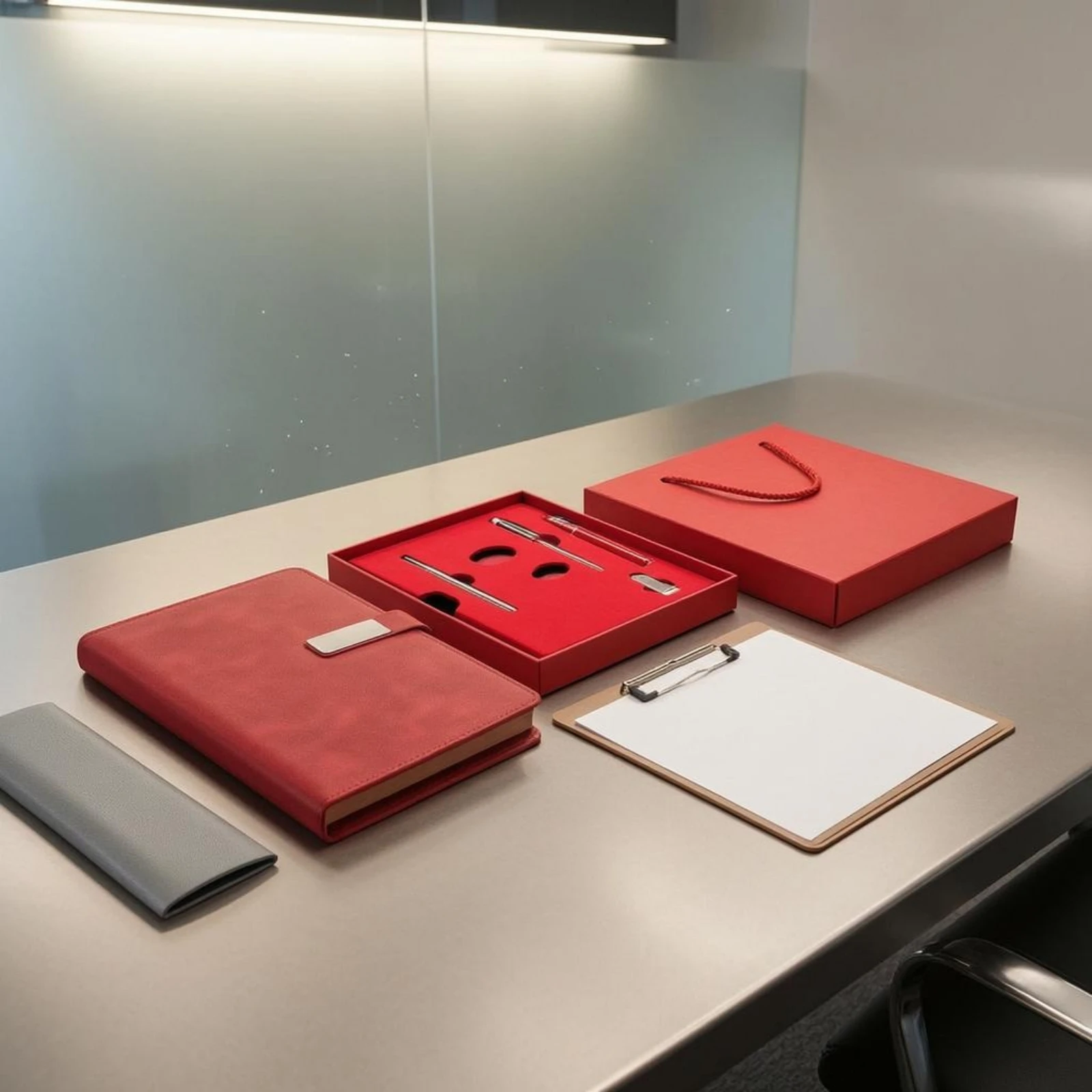 A5 Notebook Gift Set Metal Clasp Leather-Look Notebook Set