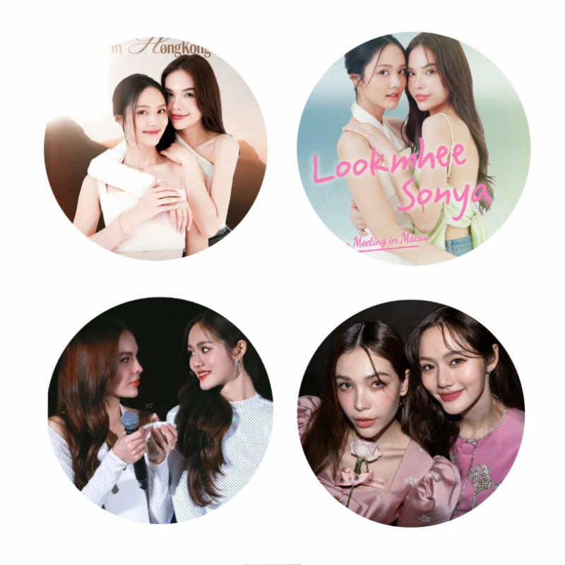 4PC/SET LMSY Lmlookmhee Sonyasarann Thai TV Affair The Series Drama Stills Picture Badge Bang Brooch Bag Decor Pins