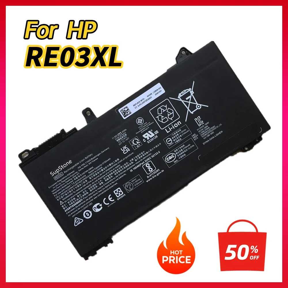 100% NEW RE03XL Battery For HP ProBook 445R 440 455R 450 G6,Zhan 66 Pro 14 15 G2 G3,HSTNN-DB9A OB1C L32407-AC1 2C1 2B1 541 L3265