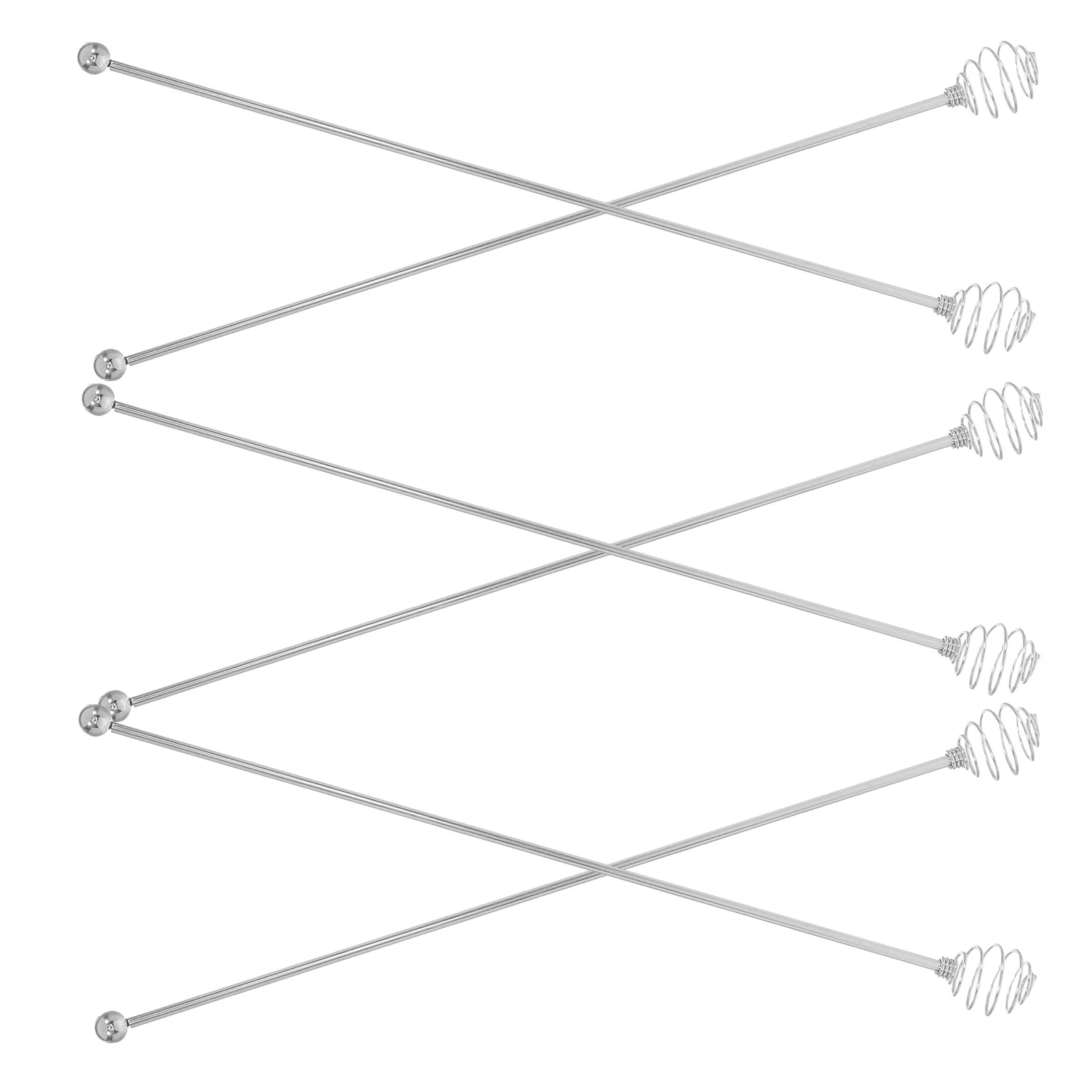 

6pcs Stainless Steel Beverage Stirrer Honey Stick Reusable Coffee Tea Mixer Long Handle Scoop For Jam Honey Spread